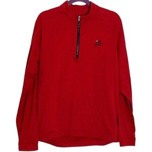 Adidas Long Sleeve Shirt Mens M 1/4 Zip Honda Classic Waffle Golf‎ Deep Red